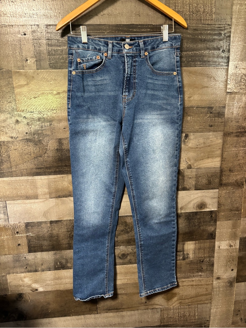 Frye High-Rise Straight Leg Blue Jeans 4